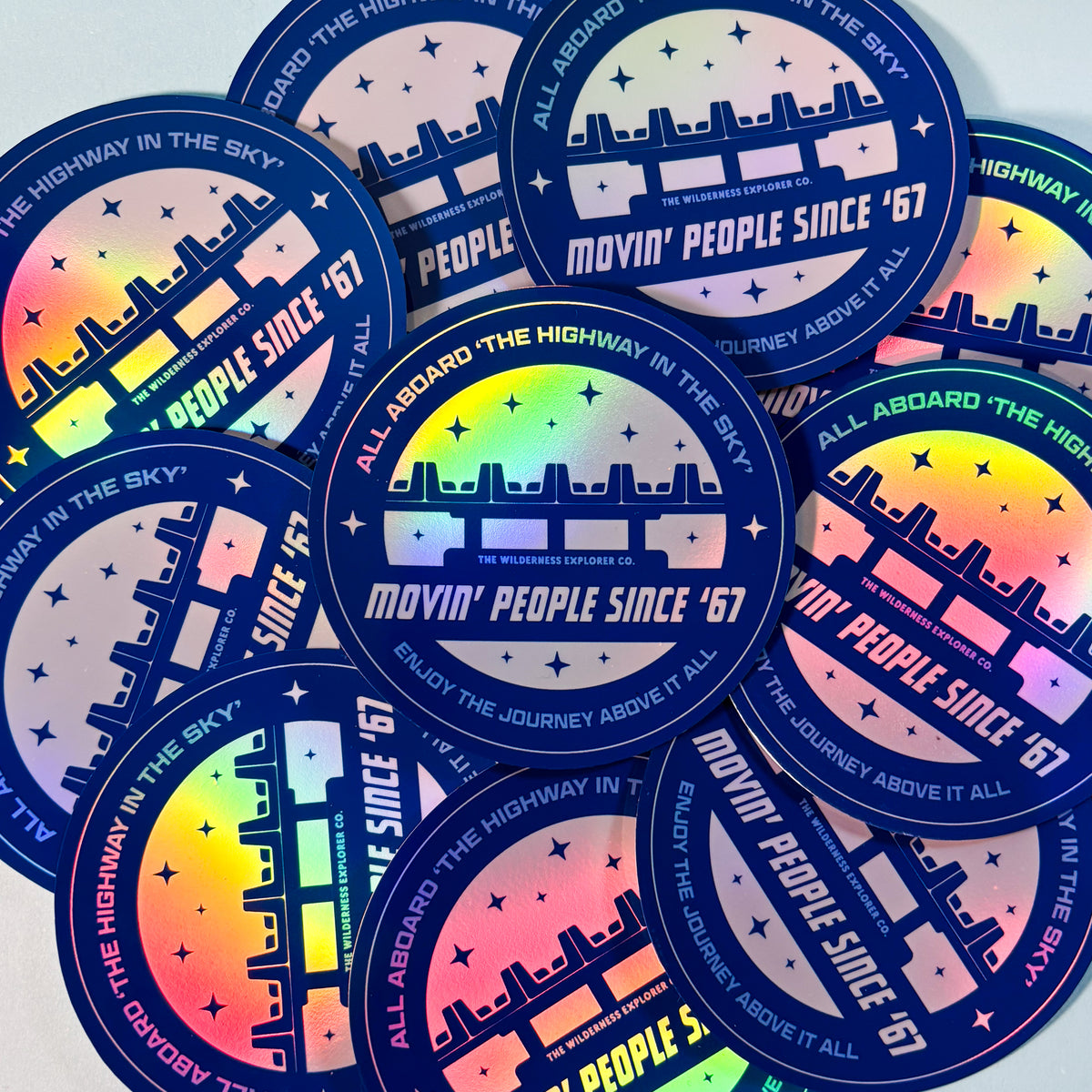 Movin' People Since '67 - Holographic Vinyl Sticker/Magnet
