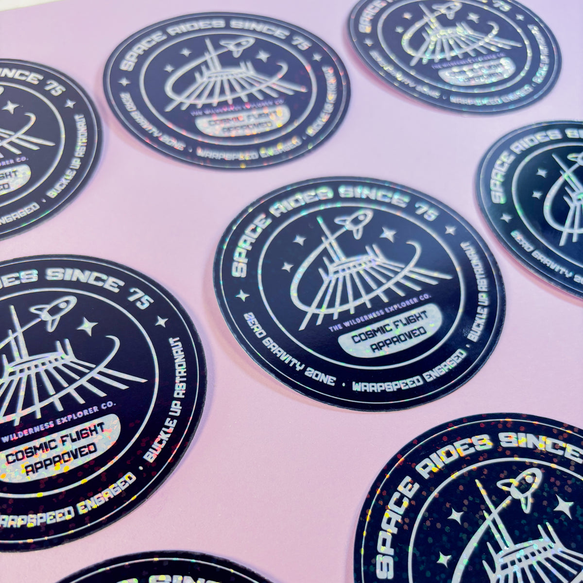 Space Rides Since '75 - Holographic Vinyl Sticker/Magnet