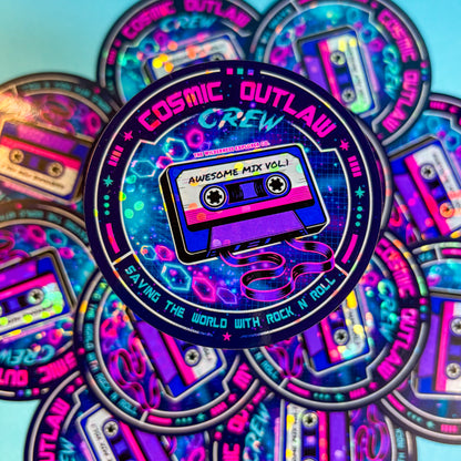 Cosmic Outlaw Crew Holographic Vinyl Sticker/Magnet