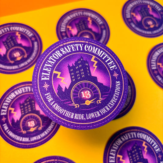 Elevator Safety Committee - Matte Glitter Vinyl Sticker/Magnet