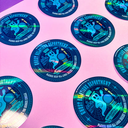 Ghost Relations Department - Holographic Vinyl Sticker/Magnet