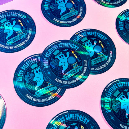 Ghost Relations Department - Holographic Vinyl Sticker/Magnet