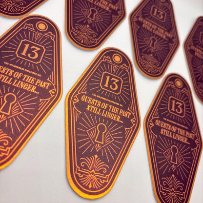 Haunted Motel Keychain - Vinyl Sticker/Magnet