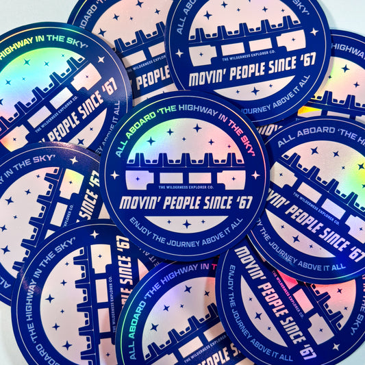 Movin' People Since '67 - Holographic Vinyl Sticker/Magnet