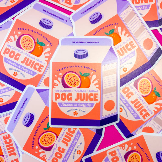 POG Juice Carton Theme Park Inspired Vinyl Sticker/Magnet