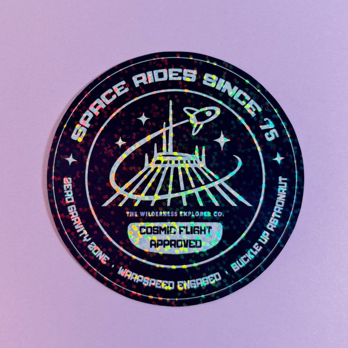 Space Rides Since '75 - Holographic Vinyl Sticker/Magnet