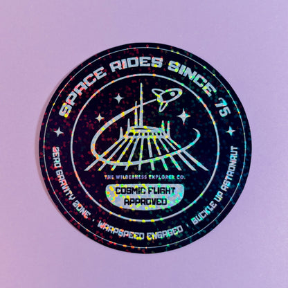 Space Rides Since '75 - Holographic Vinyl Sticker/Magnet