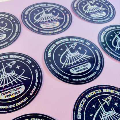 Space Rides Since '75 - Holographic Vinyl Sticker/Magnet