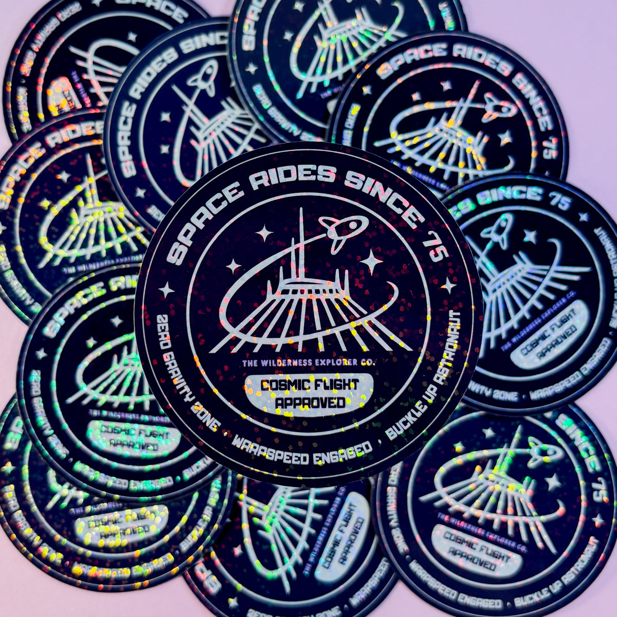 Space Rides Since '75 - Holographic Vinyl Sticker/Magnet