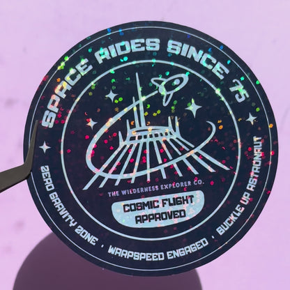 Space Rides Since '75 - Holographic Vinyl Sticker/Magnet
